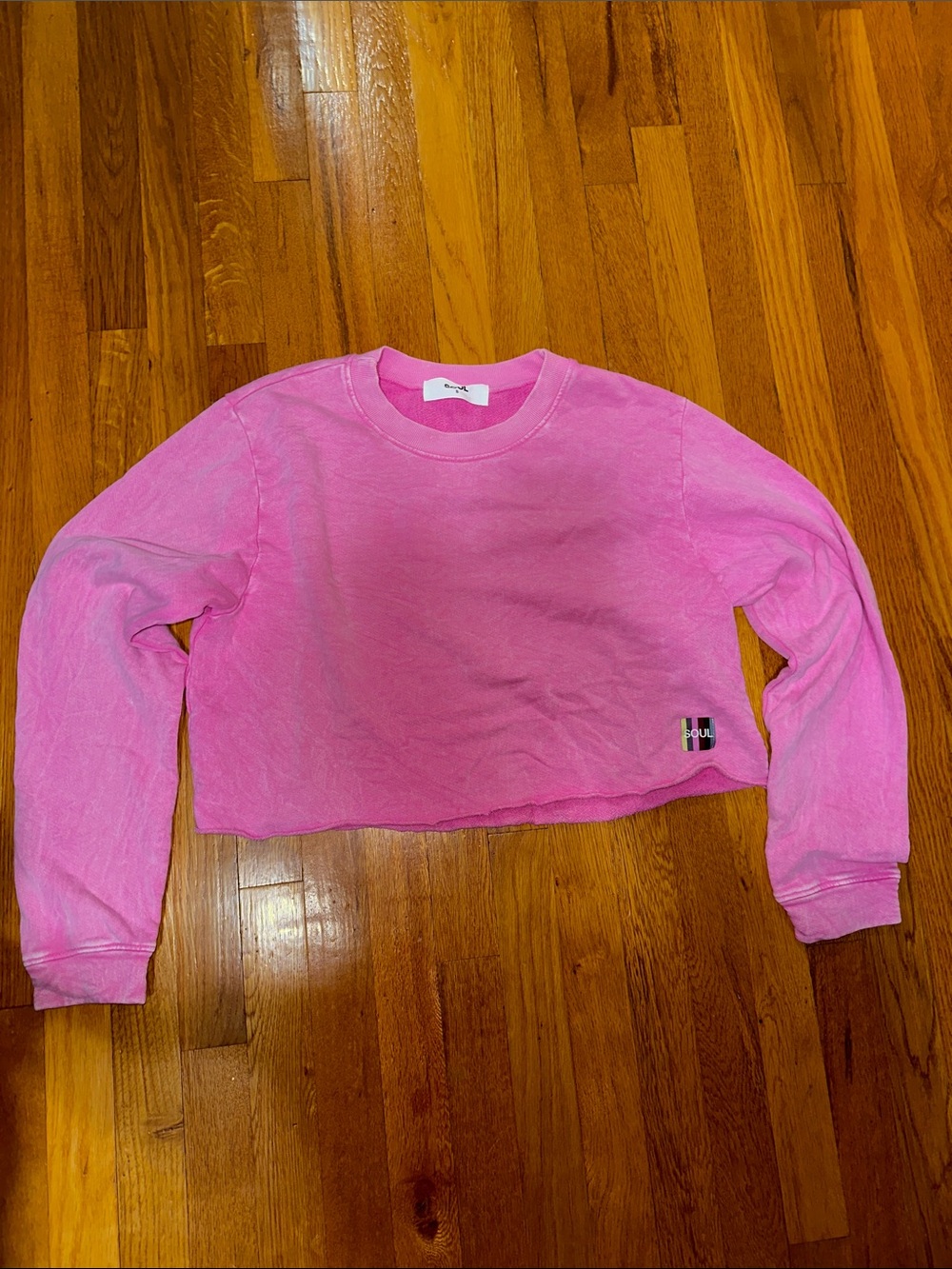 soulcycle Pink Cropped Crewneck Sweatshirt